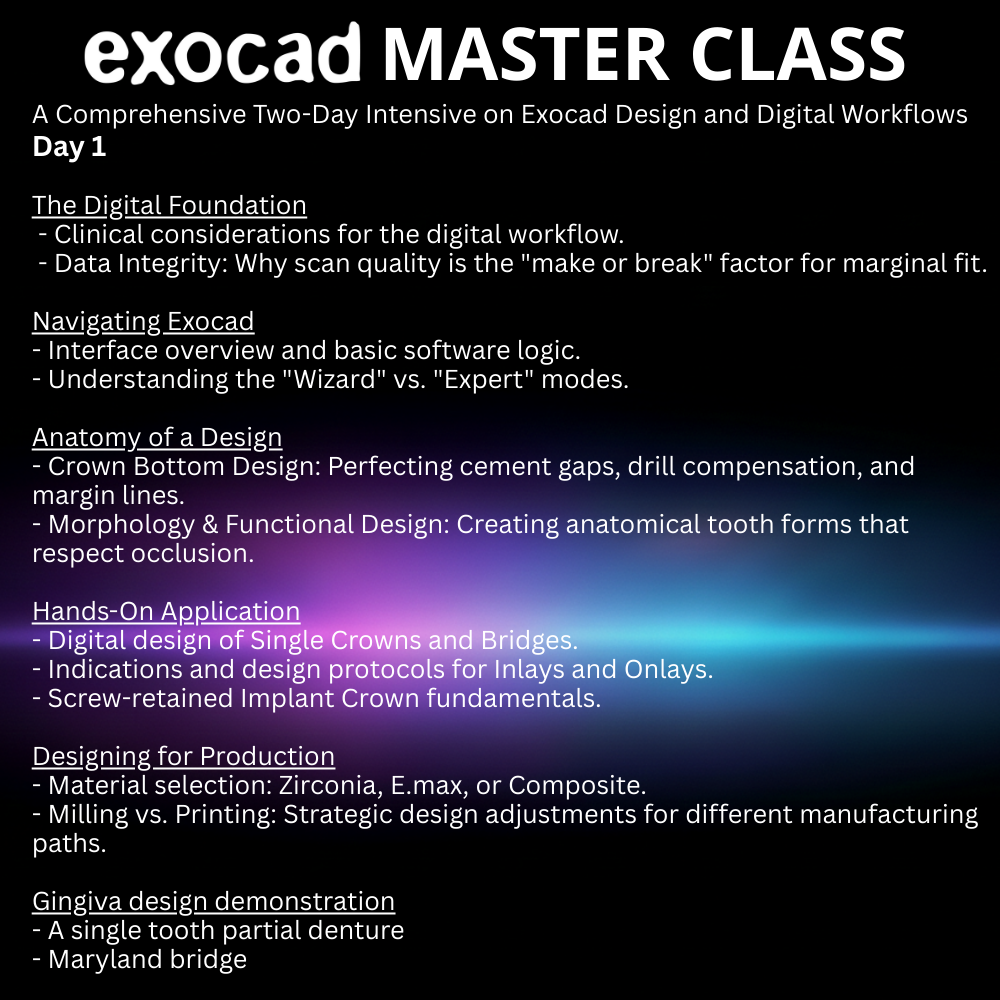 Exocad Master Class-Clinical Chairside (June 2026)