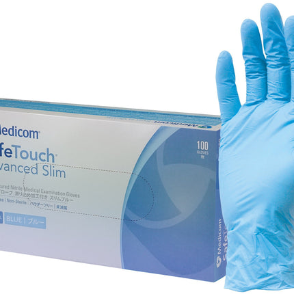 Medicom Safe Basics Blue Nitrile Gloves