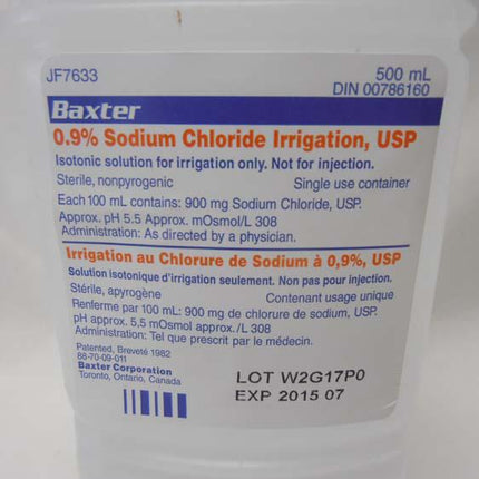 Baxter 0.9% Sodium Chloride for Irrigation / Bottle/IV Bag